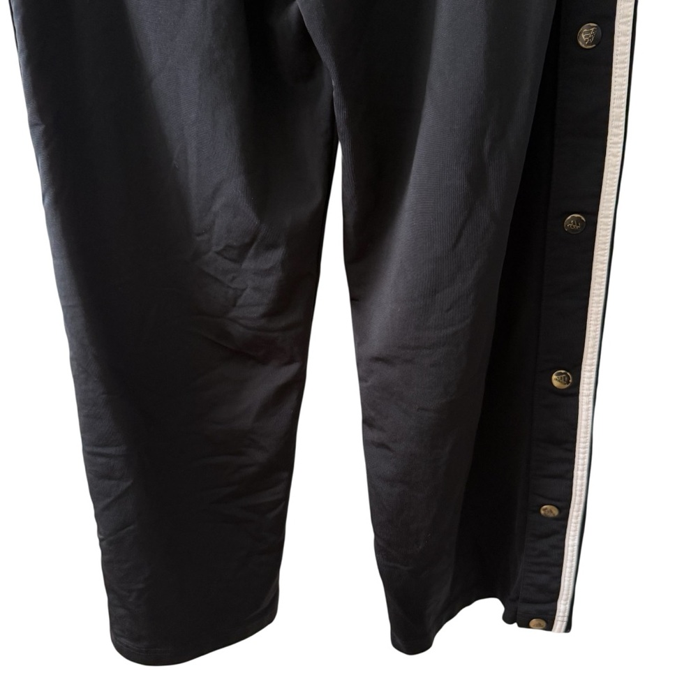 Vintage Adidas Track Pants Tear Away Men Small Black 3 Stripes Snaps Baggy Y2K - Picture 12 of 17